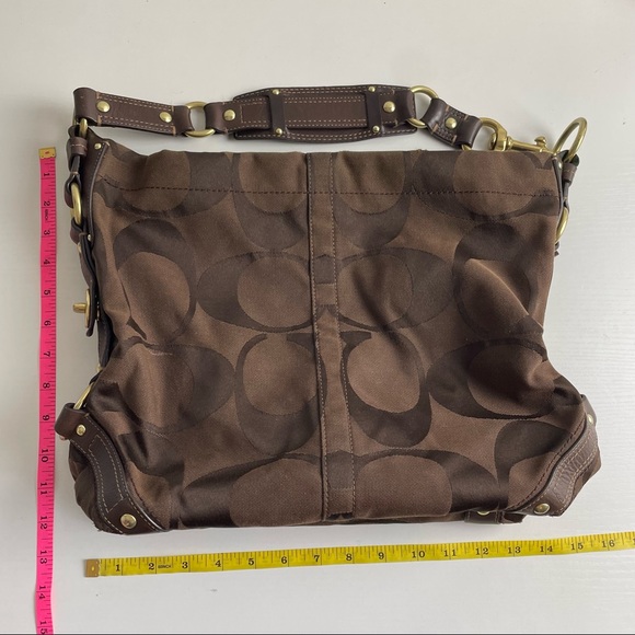 Coach Brown Canvas Big Monogram Gold Hardware Square Shoulder Bag K0773-10620 - Picture 11 of 12